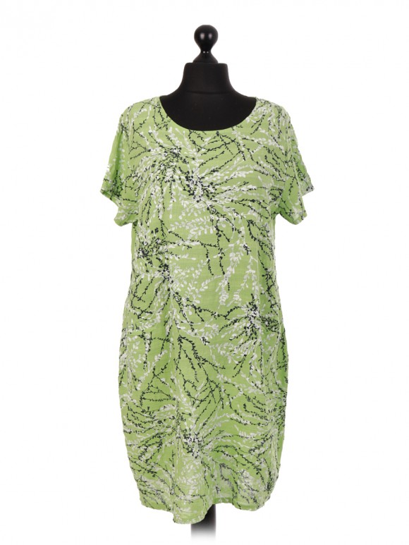 Italian Printed Short Sleeve Dress