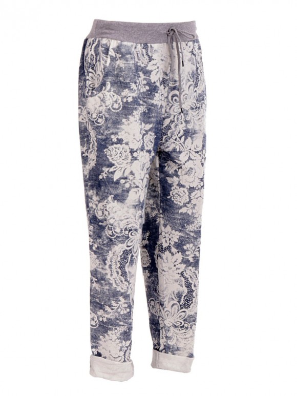 Made In Italy Floral Printed Trouser