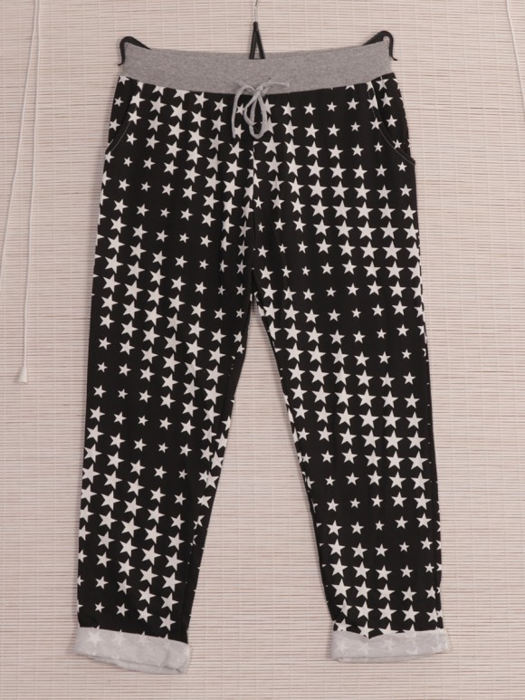 Italian Stars Printed Cotton Trousers