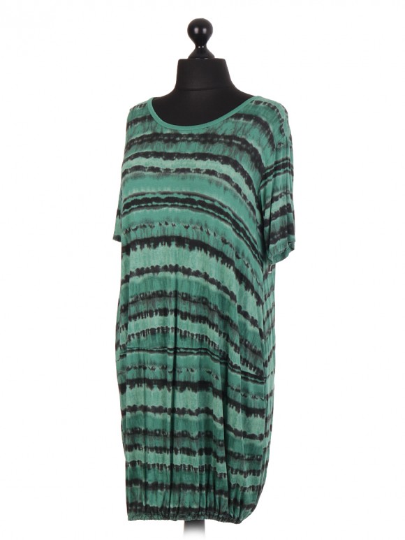 Italian Tie Dye Elasticated Hem Dress