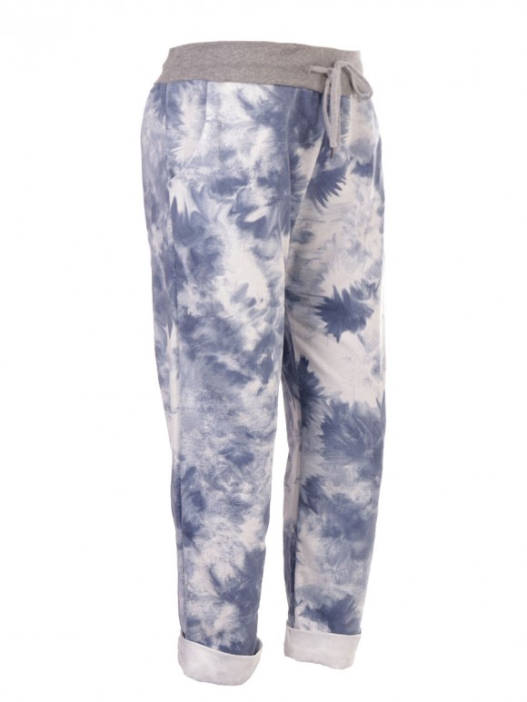 Italian Tie Dye Print Cotton Trouser