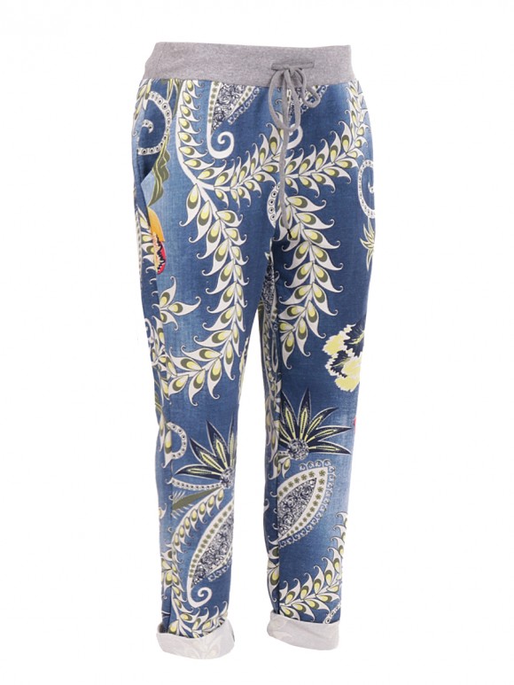 Large Italian Floral Printed Trouser