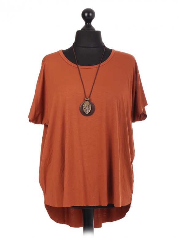 Italian High Low Top With Necklace