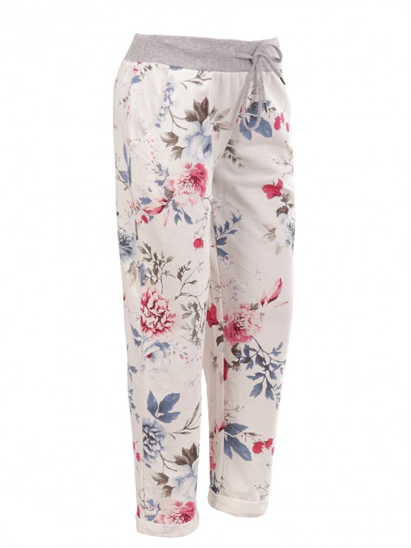 Italian Cotton Floral Print Trouser