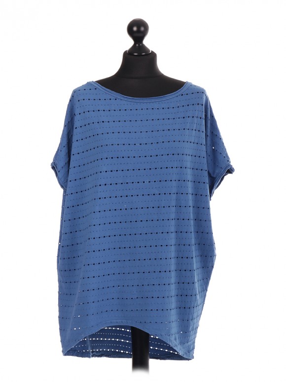 Mesh Hole Cotton Baggy Top