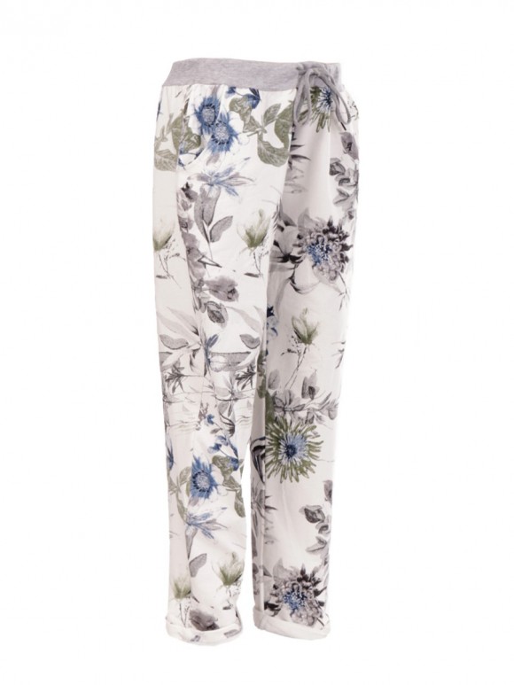 Large Italian Floral Printed Printed Trouser