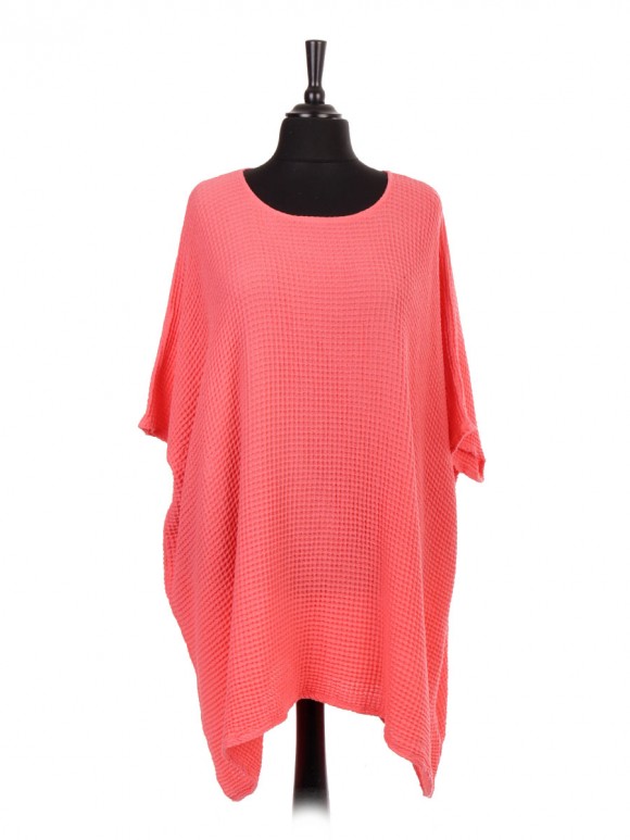 Italian Waffle Weave Batwing Top