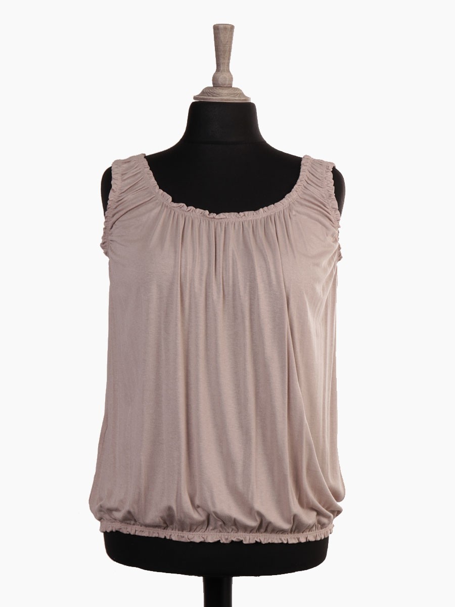 Italian Bubble Hem Jersey Vest Top