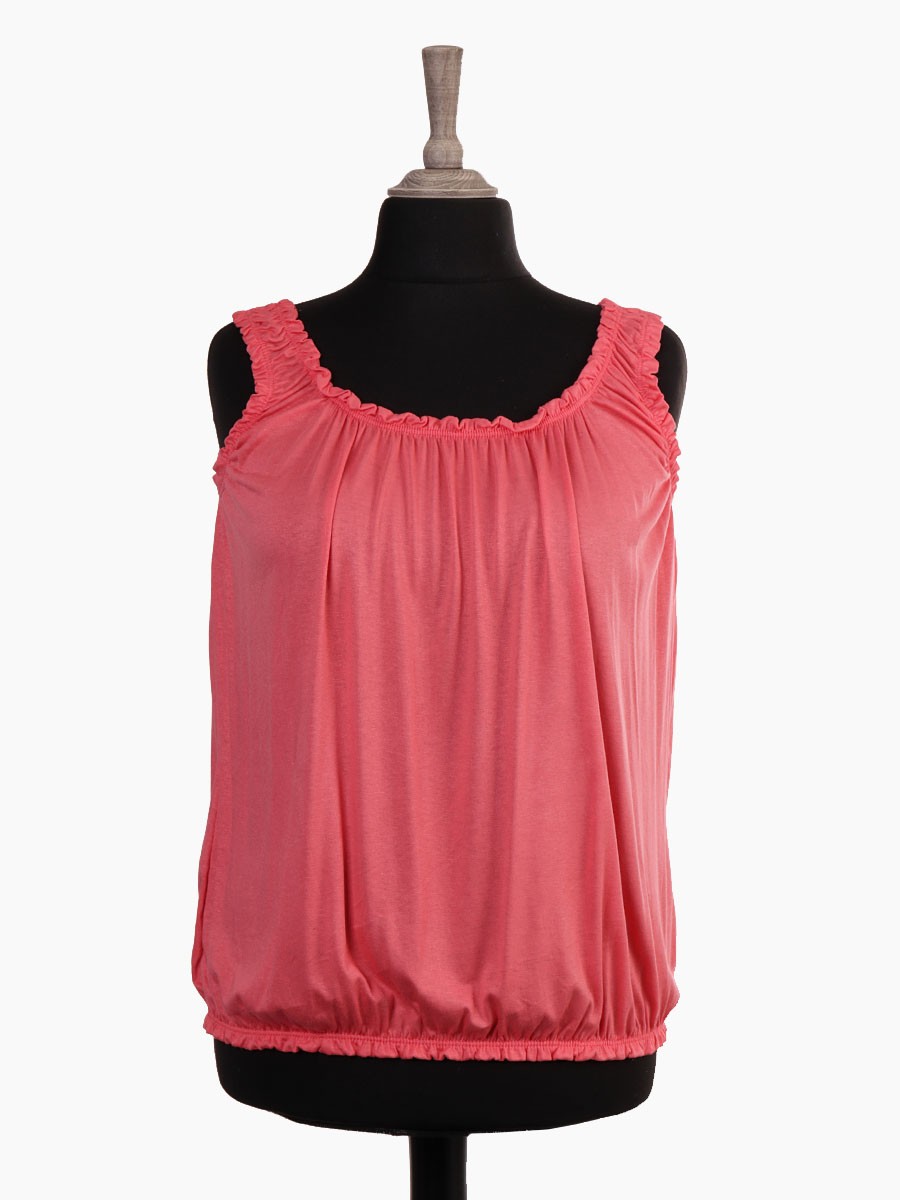 Italian Bubble Hem Jersey Vest Top