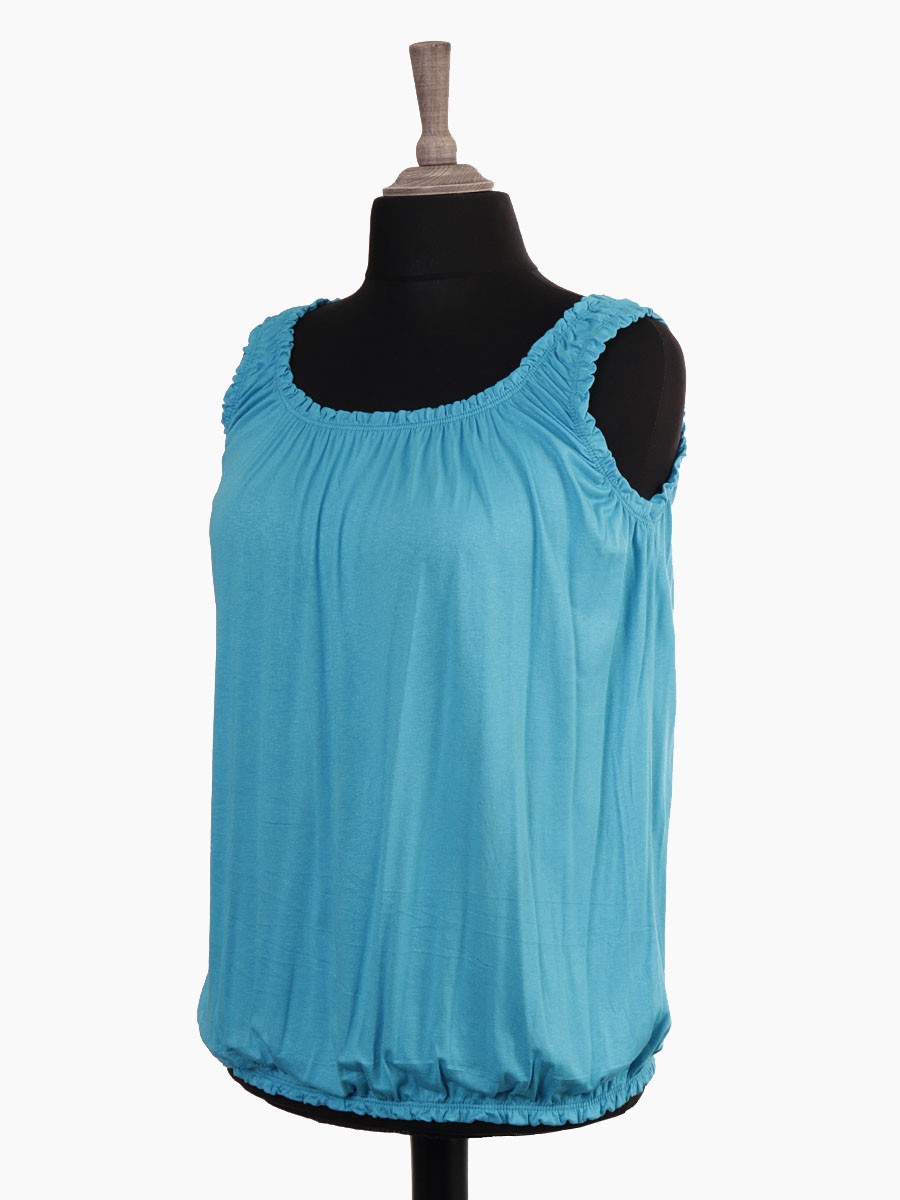 Italian Bubble Hem Jersey Vest Top