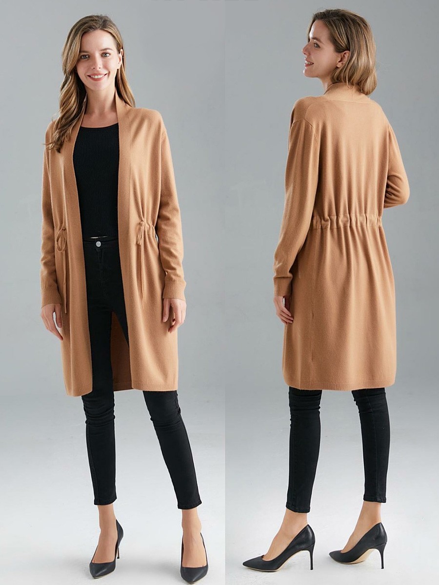 Long open front cardigan online