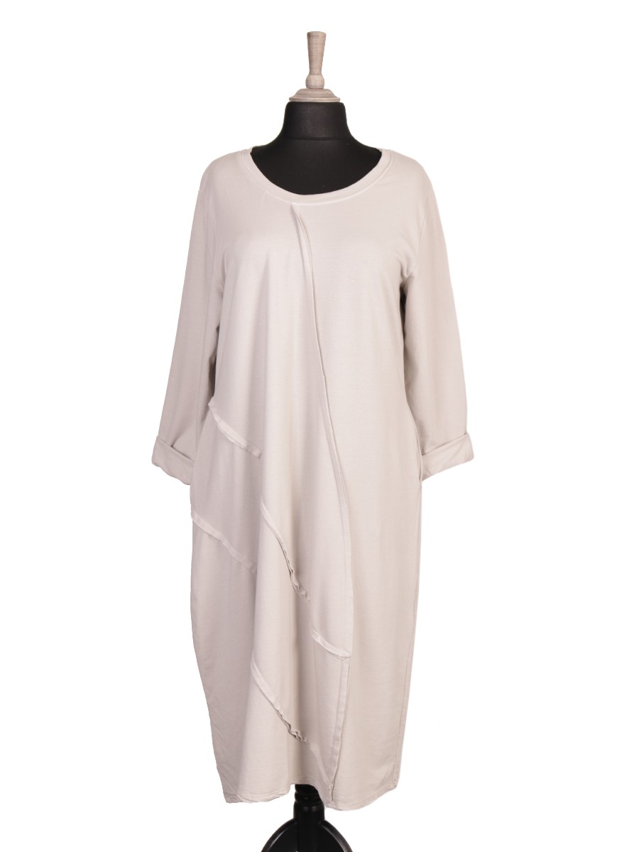 Italian Panelled Lagenlook Dress With Side Pockets