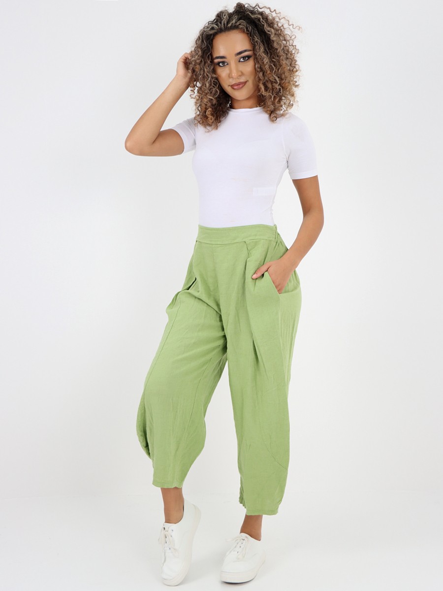 Lime green shop linen pants