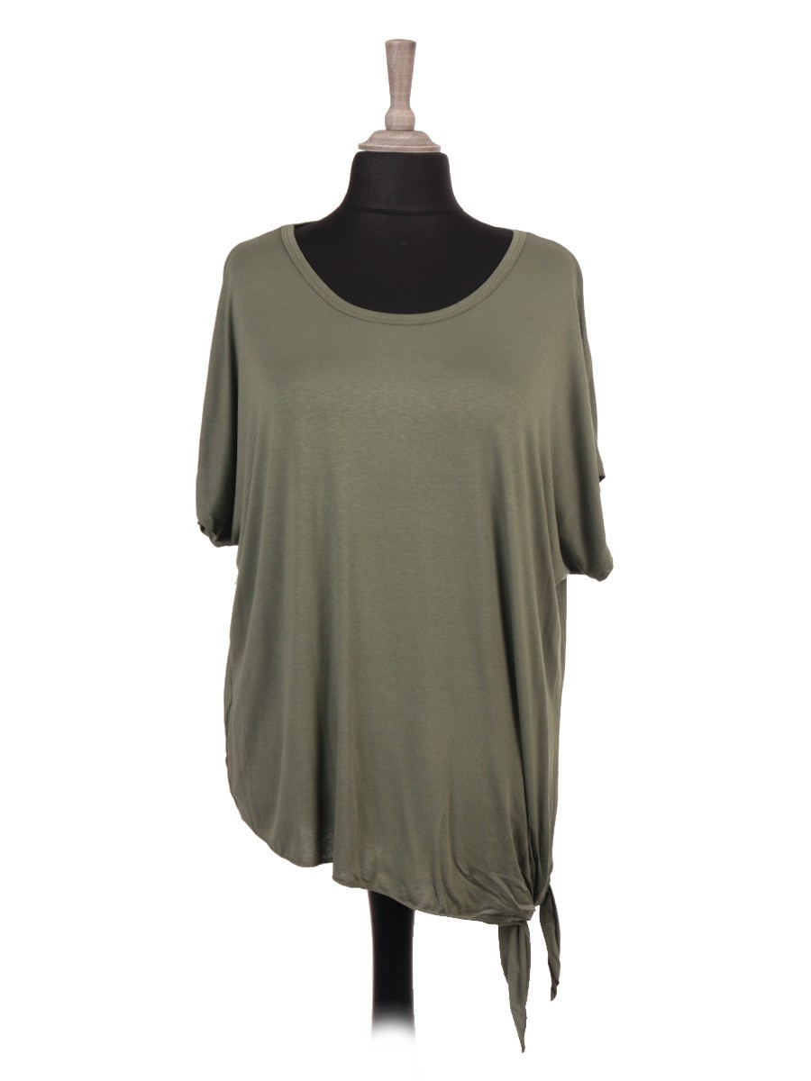 Made In Italy Side Knot Batwing Top