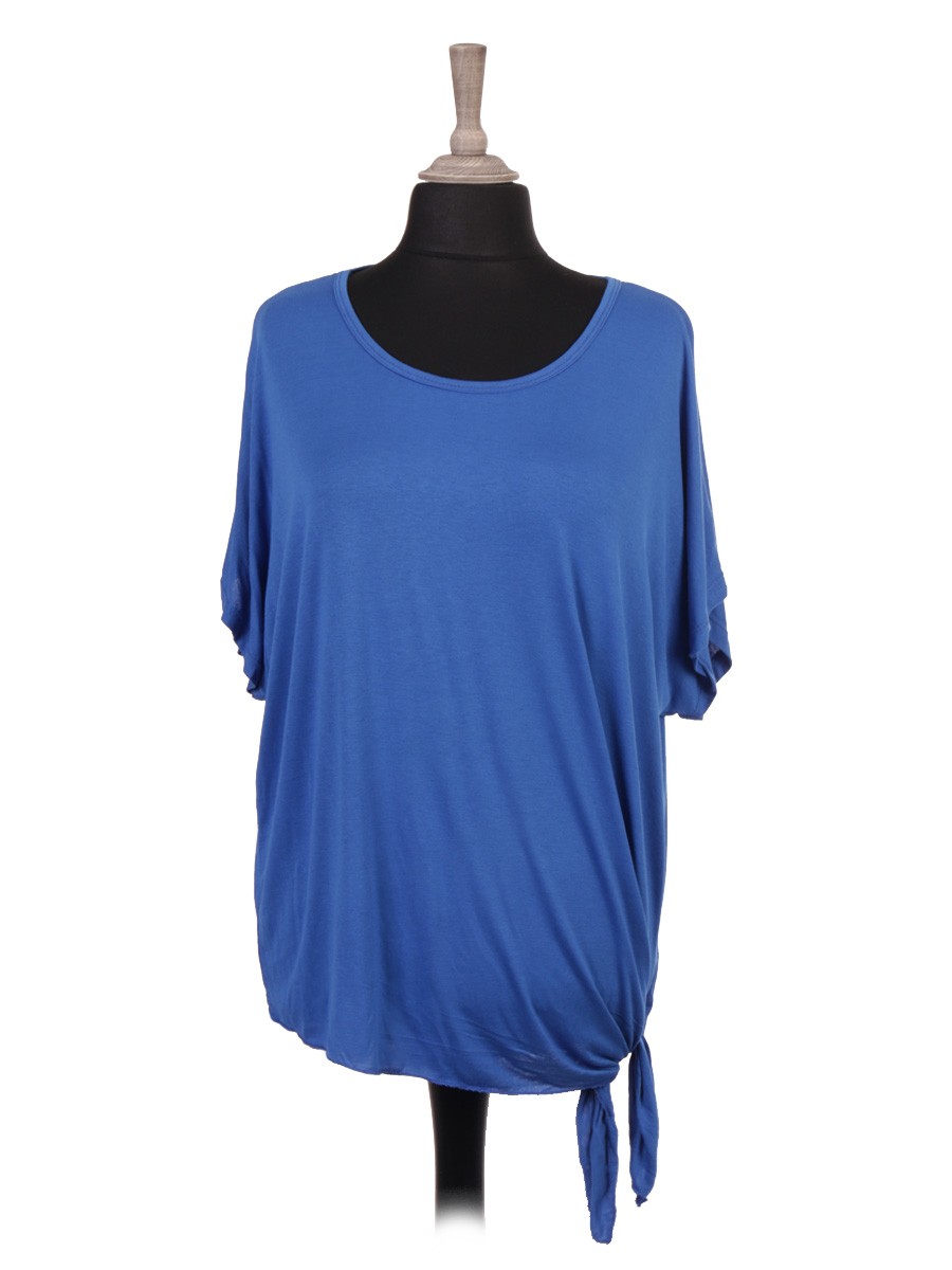 Made In Italy Side Knot Batwing Top