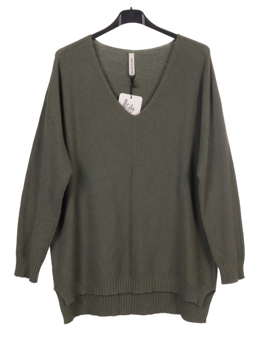 Italian V neck High Low Knitted Jumper Wholesale