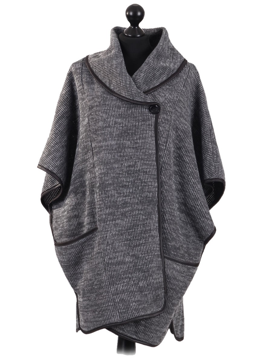 Ladies Wool mix Knitted Poncho