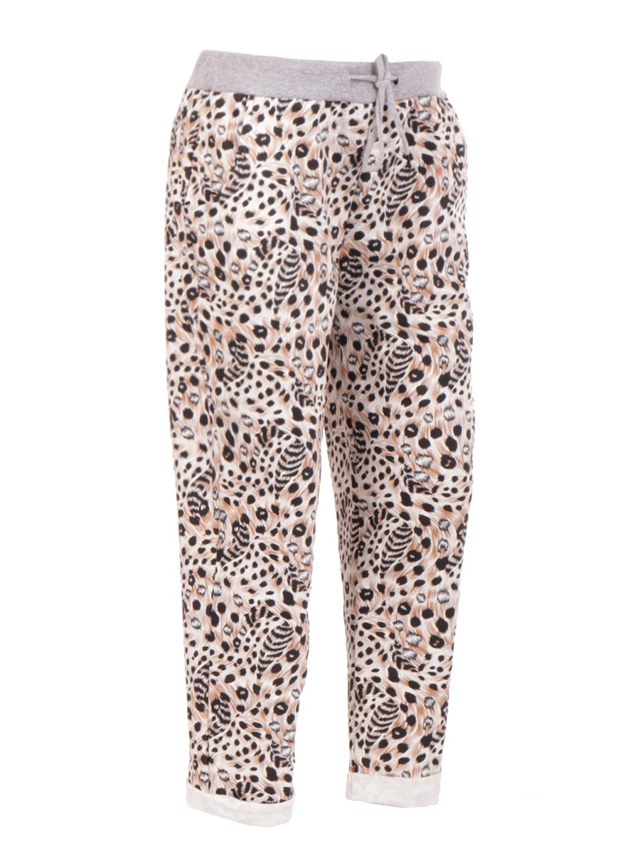 Large Italian Animal Print Trouser - Made In Italy Cotton Trousers