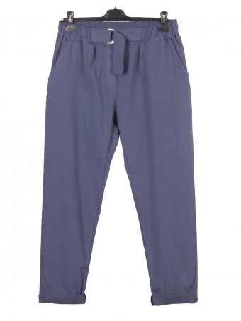 Italian Solid Magic Trousers With Elasticated Waist