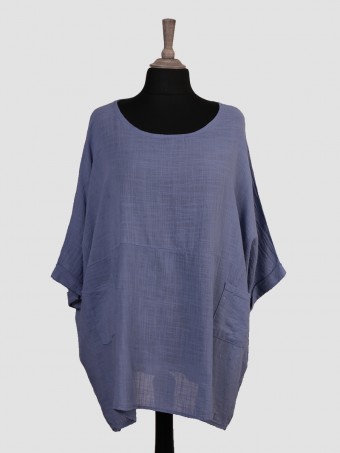 Plus Size Italian Plain Batwing Tunic Top