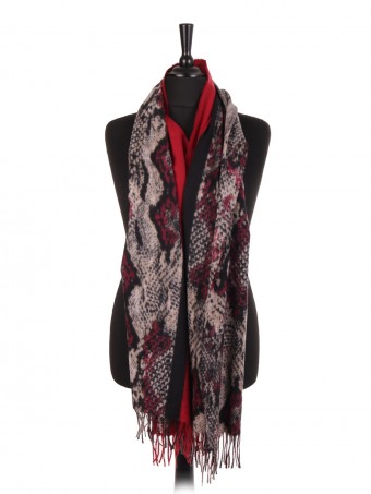 Snake Print Wool Mix Pashmina Scarf/shawl