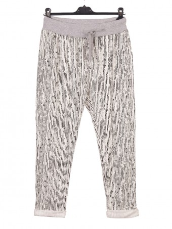 Italian Broken Stripe Printed Cotton Joggers