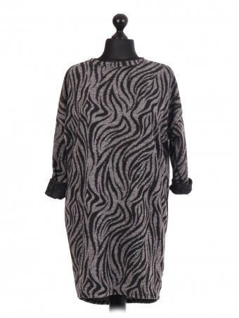 Italian Lagenlook Zebra Print Top