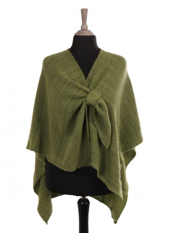 Chunky Knit Loop Fastening Cape