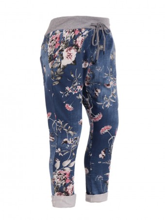 Plus Size Italian Floral Print Trouser