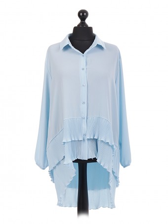 Dip Hem Frill Oversized Blouse