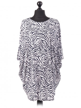 Fine Zebra Print Baggy Tunic