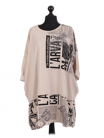 Graphic Patch Oversized CottonTunic