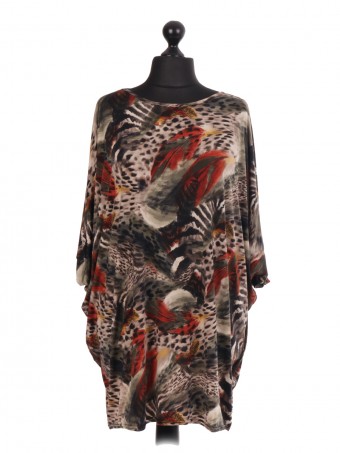 Lagenlook Batwing Printed Top - TP01