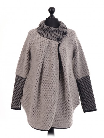 Italian Wool Mix Cocoon Coatigan Coat