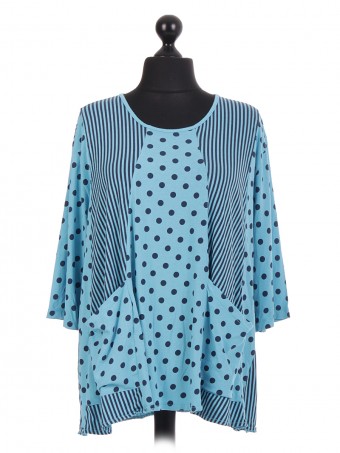 Italian Cotton Polk Dot Tunic Top