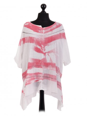 Italian Cotton Tie Dye Print Tunic Top