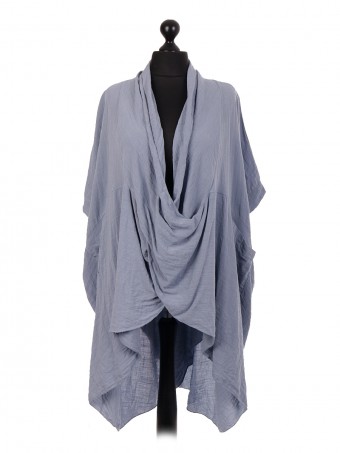 Italian Cotton Wrap Over Lagenlook Top