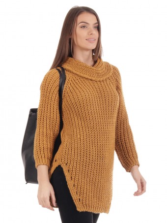 Italian Cowl Neck Chunky Knit Jumper