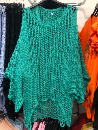 Italian Crochet Batwing Tunic Top