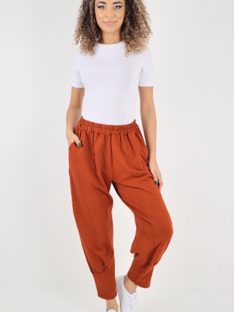 Italian Cuffed Hem Relaxed Fit Trousers