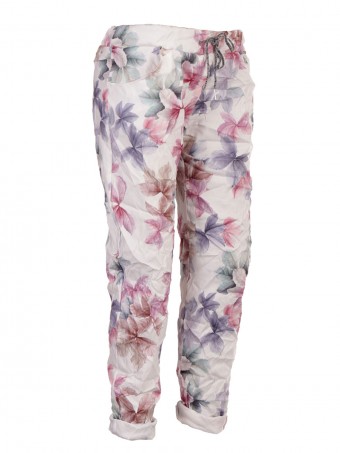 Italian Leaf Print Stretchable Trouser