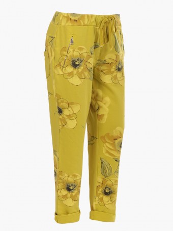 Italian Floral Print Cotton Trouser