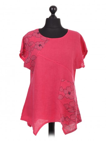 Italian Flower Embroidery Linen Top