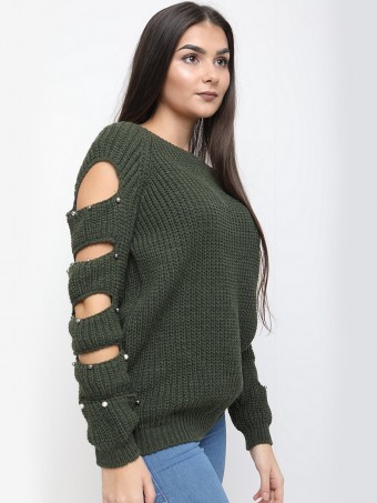 Italian - Katy ladder sleeve jumper