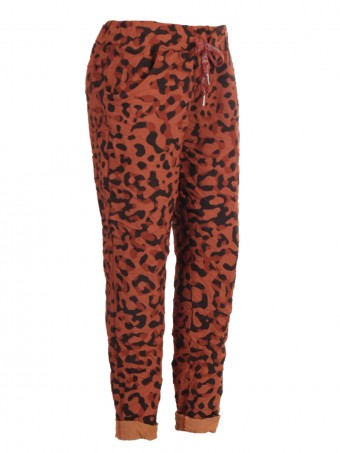 Italian Leopard Print Cotton Magic Pants