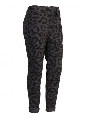 Italian Leopard Print Magic Pants with Side Pockets