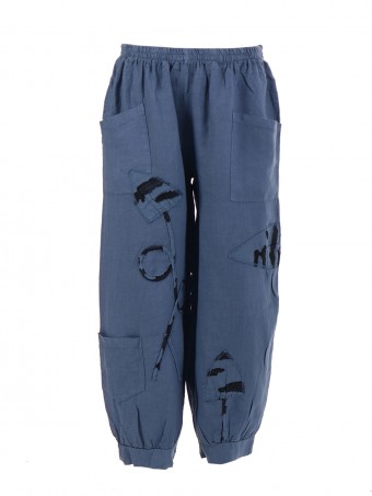 Italian Linen Applique Harem Trousers