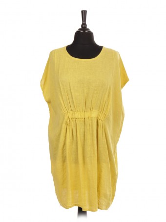 Italian Linen Lagenlook Dress With Elasticated Waist