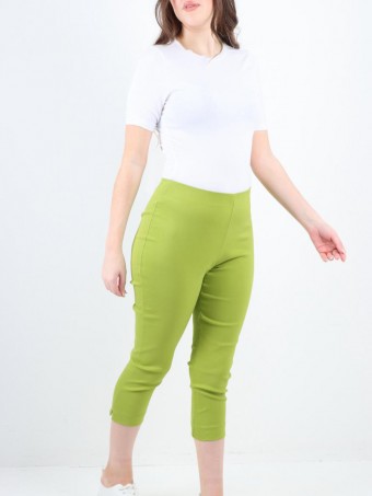 Italian Plain Cropped Stretch Trousers