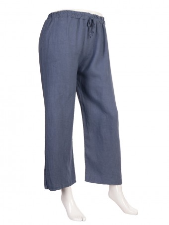 Italian Plain Linen Palazzo Pants